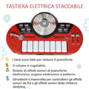 Batteria Musicale Giocattolo per Bambini con Microfono e Tastiera  Rossa-4