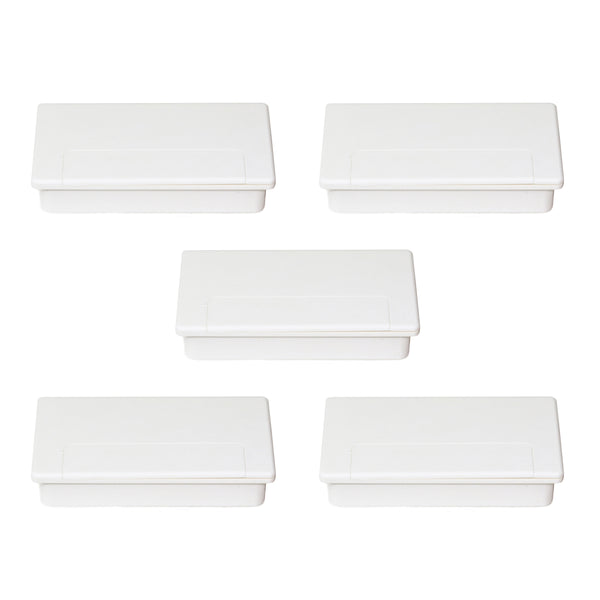 Passe-fils de table Plasquare 1 paquet de 5 pièces en plastique blanc Emuca Technoplastic prezzo