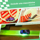 Pista per Macchinine per Bambini 86x67x21 cm con Effetti Luminosi e Automobilina Multicolore-6