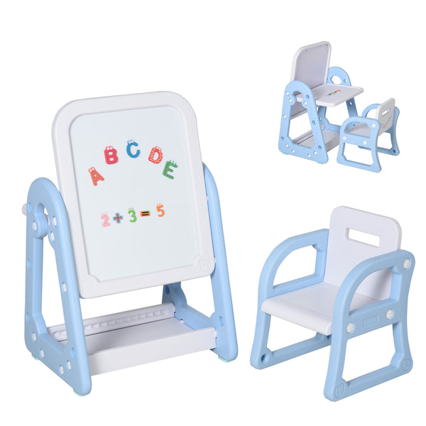 acquista Tableau Blanc Magnétique pour Enfants avec Lettres Numéros de Chaise Blanches et Bleues