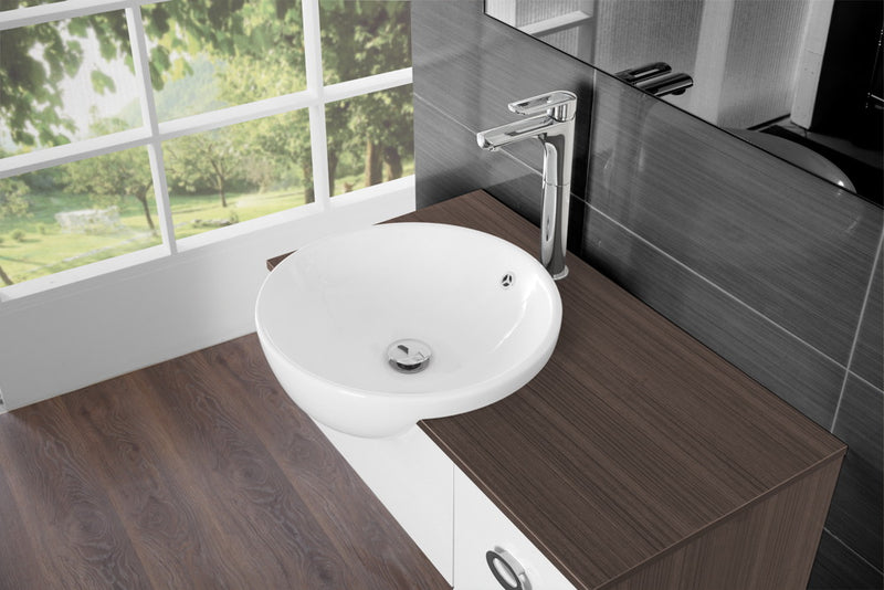Mobile da Bagno Sospeso Marrone e Bianco Composizione 80Cm-3