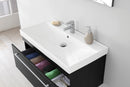 Mobile da Bagno Sospeso Grigio Composizione in Mdf 90Cm-3