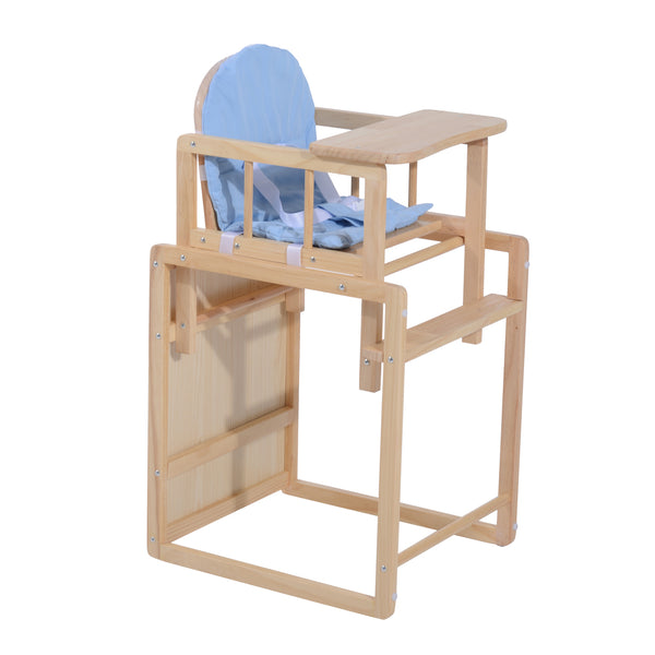 Chaise haute multifonctionnelle pour enfants en bois de pin bleu clair 50x44x88 cm online