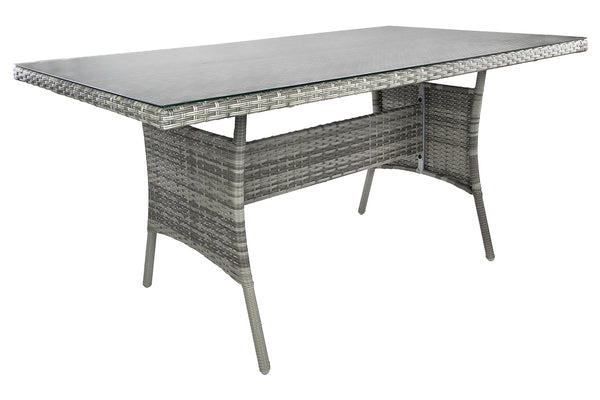 Table de jardin 160x80x74 cm en rotin synthétique gris online