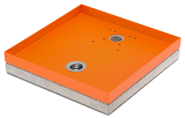 Base Portaciottolo per Fontane 40x40x8 cm in Metallo con Base in Cemento Belfer 42/BSE/10 Arancione prezzo