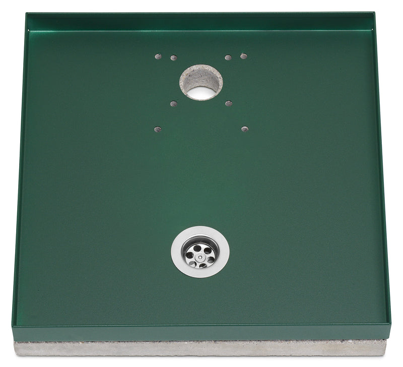 Base Portaciottolo per Fontane 40x40x8 cm in Metallo con Base in Cemento Belfer 42/BSE/10 Verde-2