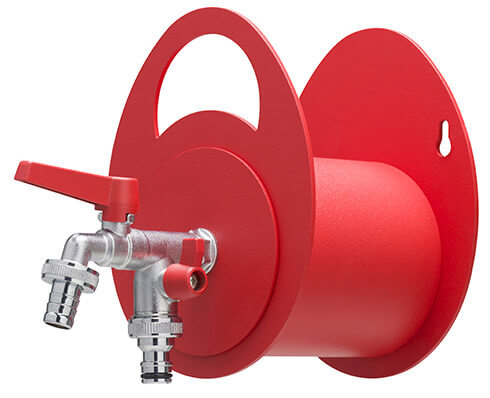 Belfer 42/MU Support de tuyau mural rouge avec robinet à double sortie acquista
