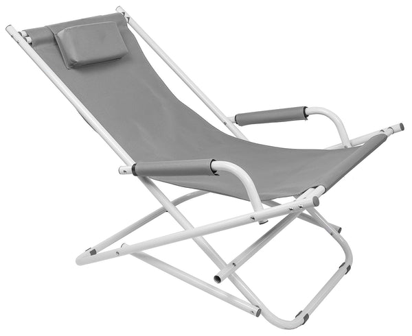 Chaise longue pliante 98x61x72 cm en acier et tissu Oxford 600D gris online