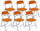 Lot de 6 Chaises Pliantes 45x45x80 cm en Tissu Orange