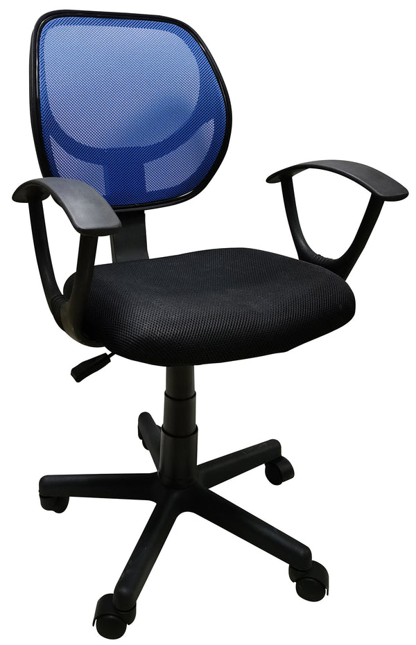 sconto Chaise de bureau opérationnelle en tissu noir et bleu