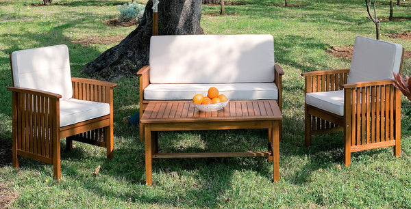 Bauer New Castle Salon de jardin en bois Canapé 2 fauteuils et table basse online