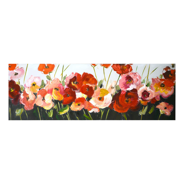 Tableau peinture fleurs cm 50x150x4 acquista