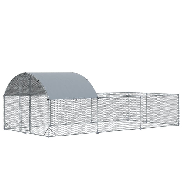 Cage Poulailler pour Poules d'Extérieur 570x280 cm en Acier Gris Argenté online