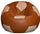 Pouf Pouf Ø100 cm en Faux Cuir Baselli Marron et Ballon de Football Café