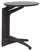 Tavolino Pieghevole da Salotto Ø53x63 cm in Legno Grigio Scuro-1