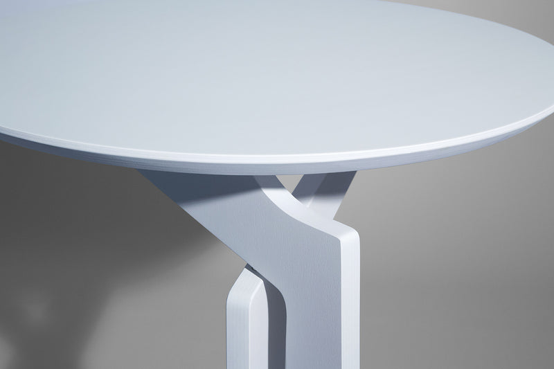 Tavolino Pieghevole da Salotto Ø53x63 cm in Legno Bianco-2