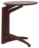 Tavolino Pieghevole da Salotto Ø43x51 cm in Legno Noce-1