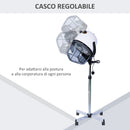 Casco Asciugacapelli Professionale 1180W con Ruote e Timer Bianco-4