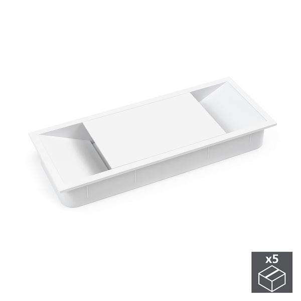Table Encastrable Rectangulaire Passe-fils 152 x 61 mm Plastique Blanc 5 Pièces Emuca sconto