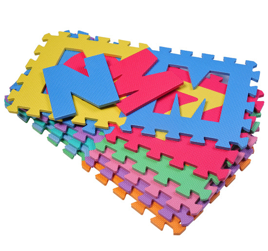 prezzo Tapis de puzzle pour enfants 36 pièces - 26 lettres et chiffres de l'alphabet de 0 à 9