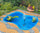 Bassin de jardin artificiel 178x125x45 cm en polyéthylène 610 litres bleu