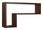 Mensola da Parete a Forma di L 61x37x15,5 cm in Fibra di Legno Lettera Wengè