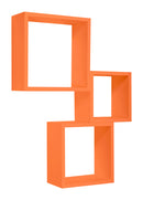 Set 3 Mensole da Parete Cubo in Fibra di Legno Incubo Arancio-3