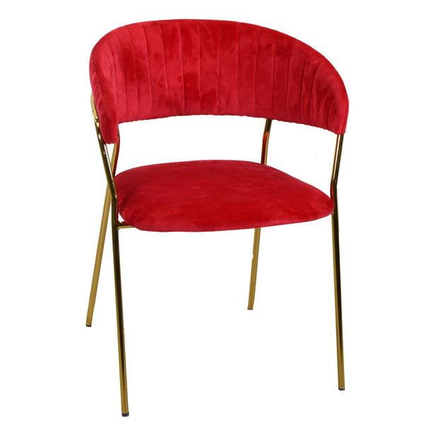 Chaise rembourrée 57x52xh78 cm en tissu velours Brendeburg rouge sconto