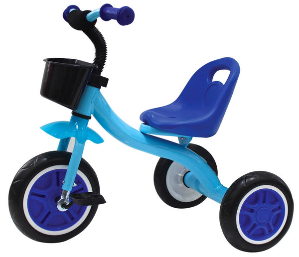 online Tricycle pour enfants en métal avec pédales et panier Kidfun Tricygò bleu clair