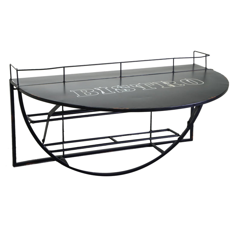 Tavolino da Parete con Mensola 70x47xh40 cm in Ferro Nero-1