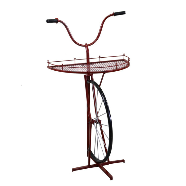 Etagère d'ameublement forme vélo 64x33/38xh81/115 cm en métal rouge sconto