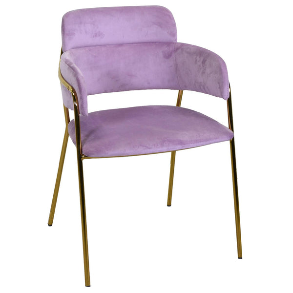 Chaise rembourrée 52x52xh79 cm en tissu velours Hannover lilas online