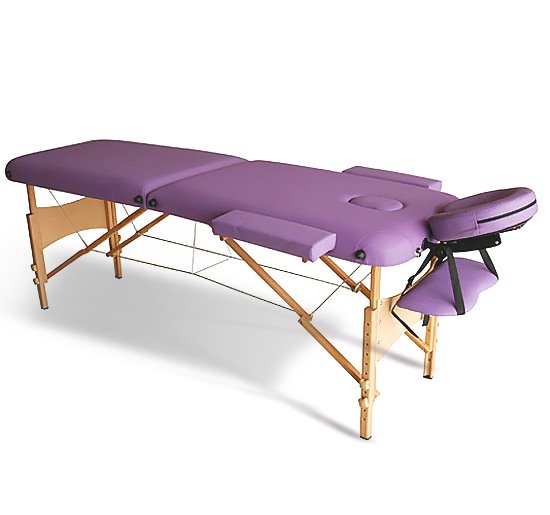 sconto Table de massage kinésithérapie pliante 2 zones violettes 182x60 cm