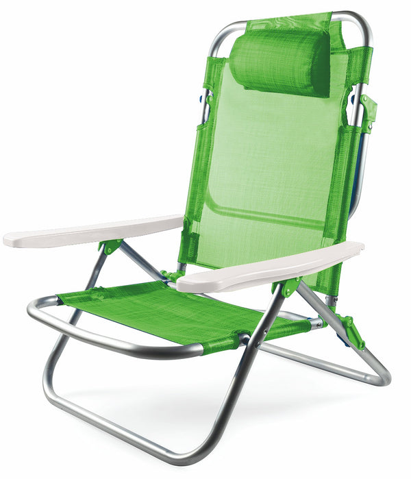 sconto Chaise longue Spiaggina en aluminium et textilène Soriani Brasile Verde
