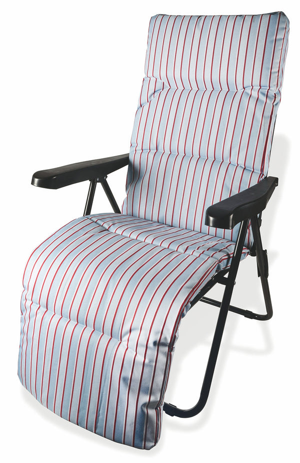 acquista Chaise longue pliante inclinable Soriani Rayures bleu clair et rouge