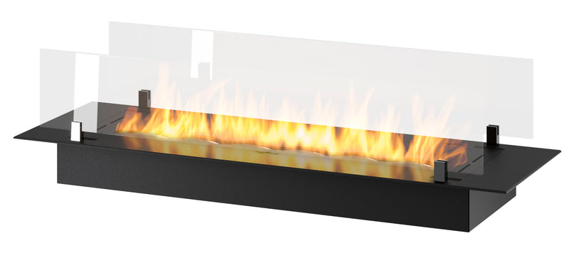 Bruciatore a Bioetanolo da Incasso 100x32x15 cm Insert Black 1000 Nero con Vetro-1