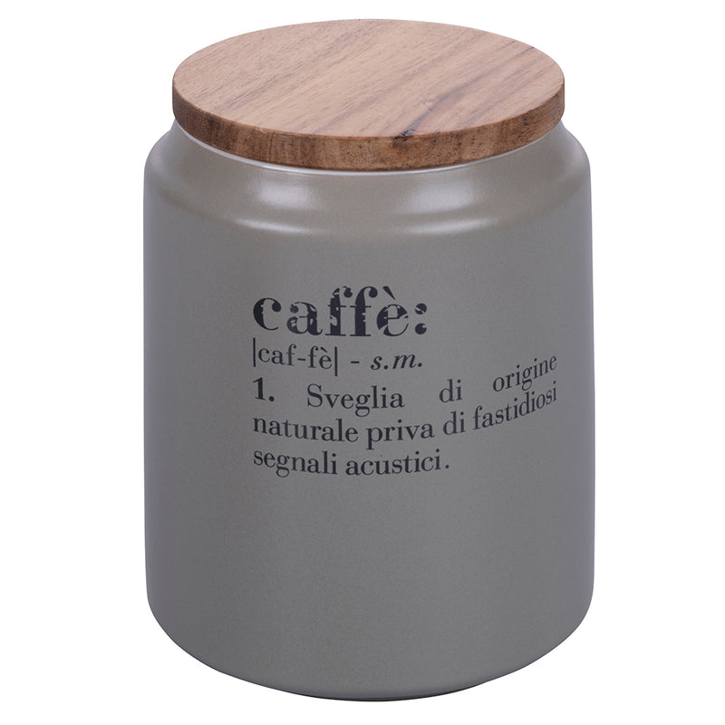 Barattolo Caffè con coperchio bamboo 800 ml in Gres Villa D’este Home Tivoli Grigio-1