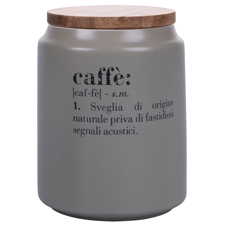 Barattolo Caffè con coperchio bamboo 800 ml in Gres Villa D’este Home Tivoli Grigio-2