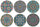 Lot de 6 sets de table en métal Ø33 cm VdE Tivoli 1996 Marrakech