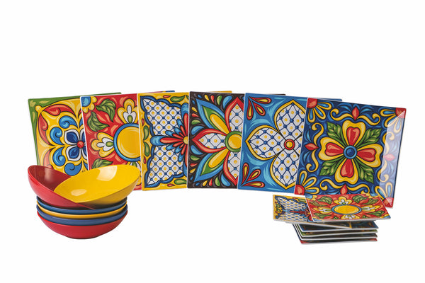 acquista Service de Table 18 Pièces en Porcelaine et Grès Multicolore VdE Tivoli 1996 Riviera Maya