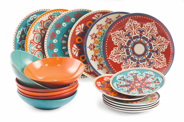 online Service de Table 18 Pièces en Porcelaine Multicolore Villa d'Este Home Tivoli Shiraz