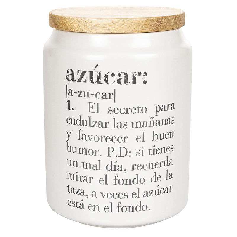 Barattolo Zucchero con scritta "azucar" 750 ml in Gres Villa D’este Home Tivoli Spagnolo-1