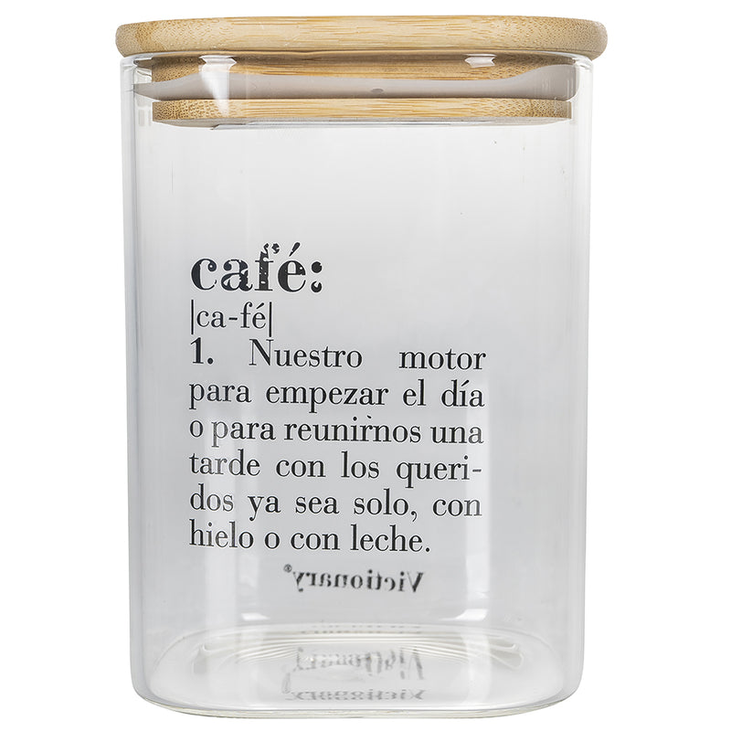 Barattolo Caffè con scritta "Café" 1 Litro in Vetro Villa D’este Home Tivoli Spagnolo-1