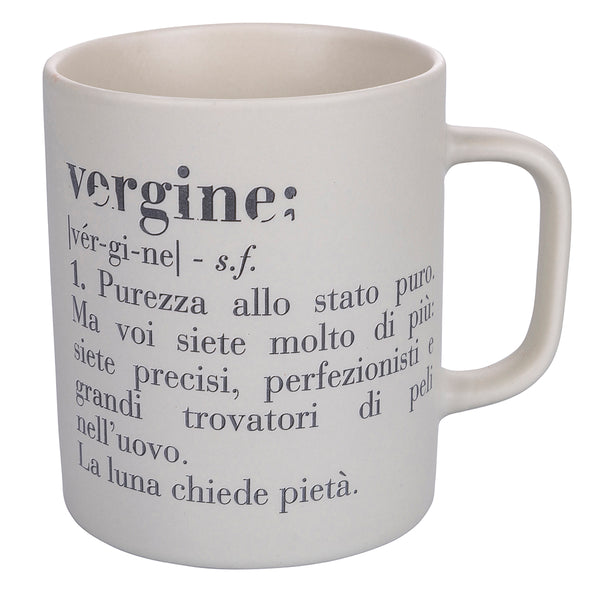 online Mug Zodiaque "vierge" Ø8x10 cm en Bone China VdE Tivoli 1996 Blanc