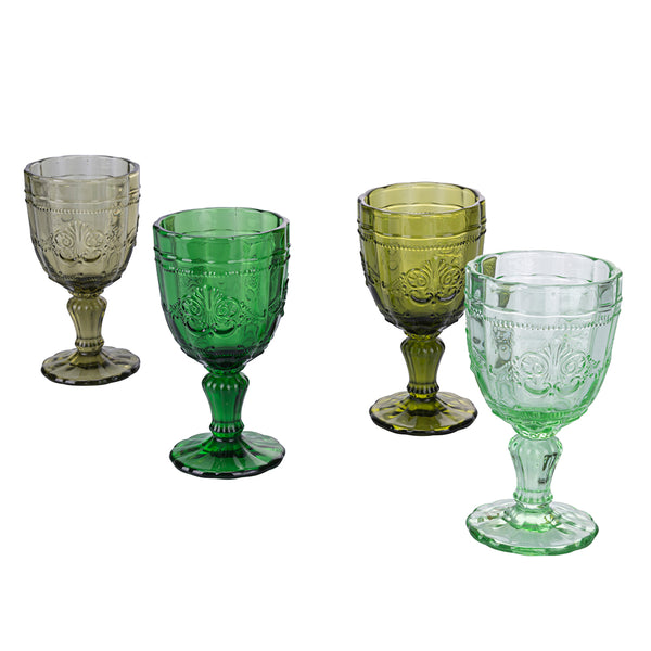 Ensemble de 4 verres Syrah Greenery en verre vert VdE Tivoli 1996 acquista