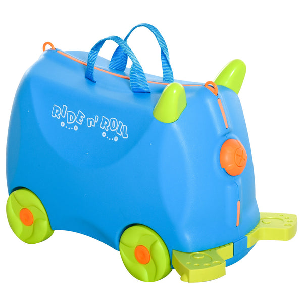 Valise Trolley Bleu Clair Ride-on Bagage à Main pour Enfants 4 Roues acquista