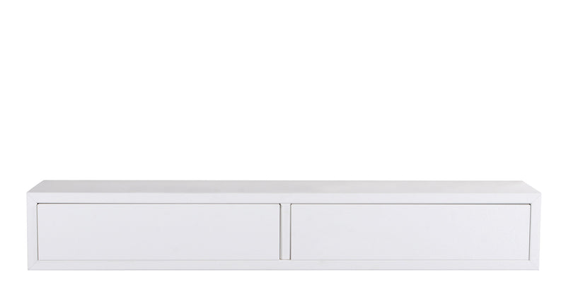 Mensola da Parete con 2 Cassetti 88,2x13,4x20 cm in Fibra di Legno Domino Bianco-3