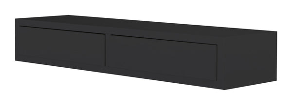 Mensola da Parete con 2 Cassetti 88,2x13,4x23,7 cm in Fibra di Legno Domino Maxi Nero prezzo