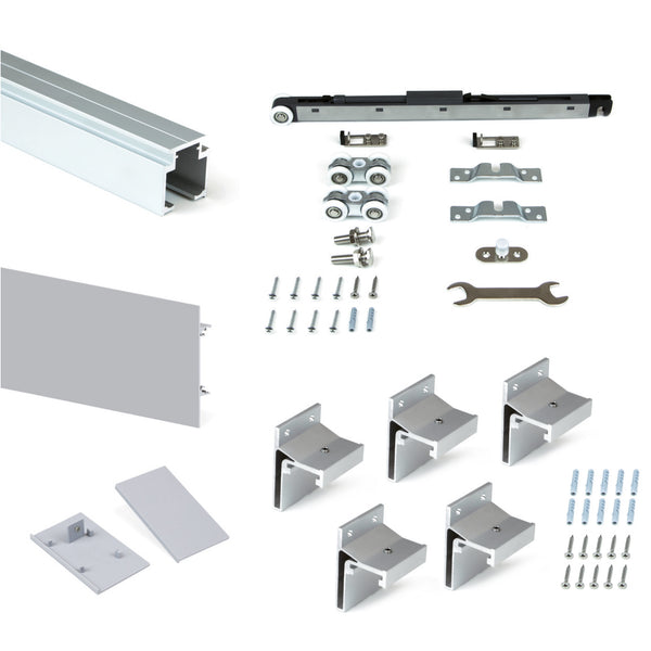 prezzo Rail en aluminium Emuca pour portes coulissantes avec kit d'accessoires 200 cm