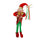 Marionnette elfe en tissu vert rouge cm 22x13xh66